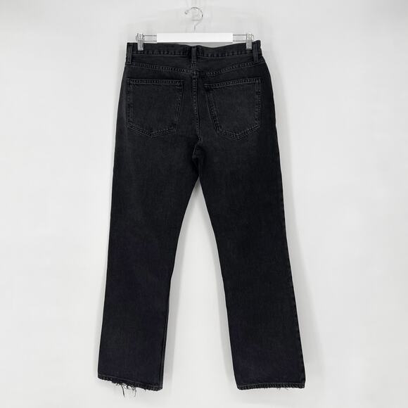 AGOLDE Lana Straight Leg Jeans Size 30 Black Distressed Disorder - Picture 6 of 6